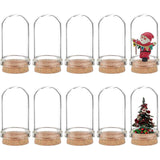 20Pcs Glass Dome Cloche Cover, Bell Jar, with Cork Base, For Doll House Container, Dried Flower Display Decoration, Clear, 44.5x25mm, Capacity: 9ml(0.30fl. oz)