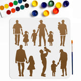 1Pc Father's Day PET Hollow Out Drawing Painting Stencils, with 1Pc Art Paint Brushes, for DIY Scrapbook, Photo Album, Human, 300x300mm