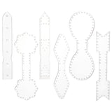 DIY Leather Keychain Acrylic Templates, Clear, 95~100x15~38x3mm, Hole: 1~2mm, 6pcs/set