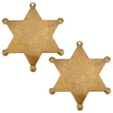 2Pcs Blank Star Iron Brooch Findings, Brooch Base Settings, Antique Bronze, 67x58.5x1mm, Hole: 1.8mm