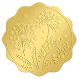 Self Adhesive Gold Foil Embossed Stickers, Medal Decoration Sticker, Dandelion Pattern, 5x5cm