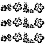 4 Sheets PET Reflective Sticker Car Decoration, Flower Car Sticker, for Car Decoration, Black, 200x190mm