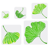 5Pcs 5 Styles Autumn PET Hollow Out Drawing Painting Stencils, for DIY Scrapbook, Photo Album, Ginkgo Leaf Pattern, 100~300x100~300mm, 1pc/style