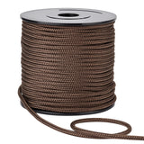 50M Nylon Braided Cords, Round, Coconut Brown, 3mm, about 54.68 Yards(50m)/Roll