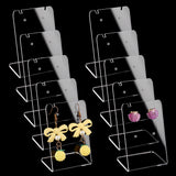Transparent Acrylic Slant Back One Pair Earring Display Stands, L-shaped Earring Holder, Clear, 3.6x4.95x7cm