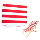 Oxford Canvas Chair, with Stripe Pattern, Beach Chair Cloth Replacement Supplies, Red, 1135x435x1.5mm