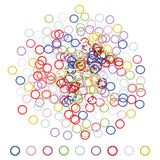 270Pcs 9 Colors Embossed Style Iron Open Jump Rings, Round Ring, Mixed Color, 18 Gauge, 10x1mm, Inner Diameter: 7.5mm, 30pcs/color