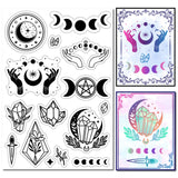 Custom PVC Plastic Clear Stamps, for DIY Scrapbooking, Photo Album Decorative, Cards Making, Stamp Sheets, Film Frame, Moon, 160x110x3mm