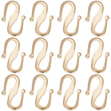 30Pcs Brass S Hook Clasps, Long-Lasting Plated, Real 24K Gold Plated, 12x7.5x1mm