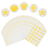 Round Dot Paper Sealing Stickers, Self-Adhesive Gift Decals for Packaging, Gold Color, Starfish, 150x164x0.2mm, Sticker: 25mm, 30pcs/sheet