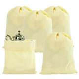 Rectangle Velvet Packing Drawstring Pouches, Jewelry Storage Gift Bags, Champagne Yellow, 40x30.5x0.3cm