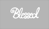 Laser Cut Basswood Wall Sculpture, for Home Decoration Kitchen Supplies, Word Blessed, White, 120x300x5mm
