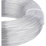 Round Aluminum Wire for Jewelry Making, Platinum, 22 Gauge, 0.6mm, about 1492.78 Feet(455m)/bundle