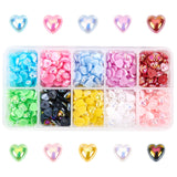 Acrylic Cabochons, Heart, Mixed Color, 7x7x2.5mm, 10 colors, 100pcs/color, 1000pcs/box