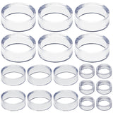 18Pcs 3 Styles Acrylic Display Frame, for Crystal Ball Diaplay, Flat Round, Clear, 1.6~4.47x0.6~1.55cm, Inner Diameter: 1.1~3.8cm, 6pcs/style