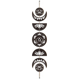 Moon Phase Wood Hanging Wall Decorations, with Cotton Thread Tassels, for Home Wall Decorations, 790mm