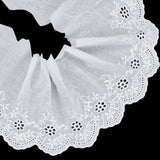 MAYJOYDIY US 4.7~5 Yards Cotton Embroidery Flower Ribbons, Flat, White, 5-5/8~6 inch(142~152mm)