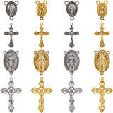 Religion Theme Jewelry Making Finding Kits, Including Alloy Oval Chandelier Component Link & Cross Pendants, Mixed Color, 40Pcs/style