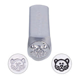 Iron Metal Stamps, for Imprinting Metal, Wood, Leather, Tiger Pattern, 64.5x10x10mm