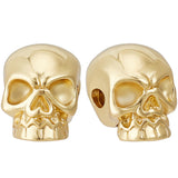 10Pcs Brass Beads, Skull, Real 18K Gold Plated, 11x8.5x10.2mm, Hole: 2mm