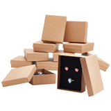 Kraft Paper Cardboard Jewelry Set Boxes, Ring & Earring & Necklace Box, Rectangle, BurlyWood, 9x7x2.7cm