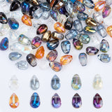 120Pcs 10 Colors Electroplate Glass Beads, Top Drilled, Teardrop, Mixed Color, 8.5x5x5.5mm, Hole: 0.8mm, 12Pcs/color