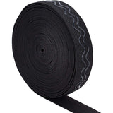 Polyester Non-Slip Silicone Elastic Gripper Band, for Garment Sewing Project, Black, 25x1mm, about 10yards/roll