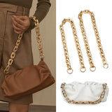 2Pcs 2 Style CCB Plastic Rectangle Cross Chain Bag Straps, with Alloy Spring Gate Ring, Light Gold, 56~65cm, 1pc/style