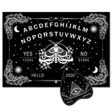 Pendulum Dowsing Divination Board Set, Wooden Spirit Board Black Talking Board Game for Spirit Hunt Birthday Party Supplies with Planchette, Insect Pattern, 300x210x5mm, 2pcs/set