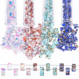 320Pcs 4 Colors 2-Hole Opaque Glass Seed Beads, Antique Style, Rectangle, Mixed Color, 4.5~5.5x2~2.5x2mm, Hole: 0.5~0.8mm, 80Pcs/color