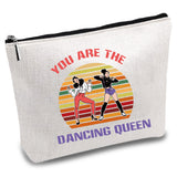 Custom Polycotton Canvas Stroage Bags, Metal Zipper Pouches, Rectangle, Dancer Pattern, 18x25cm