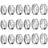 18Pcs 6 Size 304 Stainless Steel Grooved Finger Ring Settings, Ring Core Blank, for Inlay Ring Jewelry Making, Stainless Steel Color, US Size 6 1/2~13(16.9~22.2mm), 3Pcs/size
