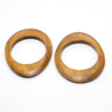 Wooden Handles Replacement, for Handmade Bag Handbags Purse Handles, Oval, Light Brown, 15x12x1.2cm, Inner Diameter: 8.5cm