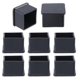 Square Shaped Plastic Furniture Leg Covers, Table Chair Feet Insert End Caps, Floor Protectors, Black, 43x43x28.5mm, Inner Diameter: 35x35mm