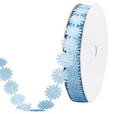 20 Yards Flower Polyester Ribbons, for Gift Packaging, Light Sky Blue, 5/8 inch(17mm), about 20yards/roll(18.288m/roll), roll: about 90x17mm, 1 roll/set