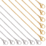 20Pcs 2 Style 304 Stainless Steel Cable Chains Necklaces Set for Men Women, Golden & Stainless Steel Color, 17.7~19.69 inch(45~50cm), 10Pcs/style