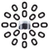 Acrylic Linking Rings, Quick Link Connectors, For Jewelry Chains Making, Oval, Black, 19x14x4.5mm, Hole: 11x5.5mm, 100pcs/box