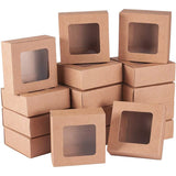 Kraft Paper Box, Square, BurlyWood, 8x8x3cm