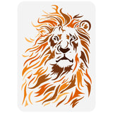 Plastic Drawing Painting Stencils Templates, for Painting on Scrapbook Fabric Tiles Floor Furniture Wood, Rectangle, Lion, 29.7x21cm