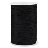 200 Yards Nylon Braided Threads, Chinese Knot Cord, Round, Black, 1.5mm, about 200.00 Yards(182.88m)/Roll