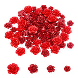 80Pcs 4 Style Dyed Synthetic Coral Beads, Flower, Mixed Color, 20pcs/style