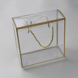 Transparent PP Plastic Gift Box, with Polyester Cord, Rectangle, Dark Goldenrod, 20x20x9cm