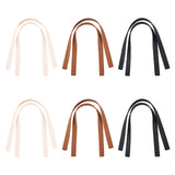6 Pairs 3 Colors PU Leather Bag Straps, Flat, Bag Replacement Accessories, Mixed Color, 37.9x1.5x0.3cm, Hole: 1.8mm, 2 pairs/color