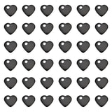 40Pcs 304 Stainless Steel Charms, Stamping Blank Tag, Heart, Electrophoresis Black, 5x6x1mm, Hole: 1mm