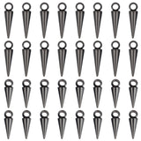 32Pcs 2 Style Titanium Steel Pendants, Cone/Spike Charm, Electrophoresis Black, 15.5~19.5x5mm, Hole: 3mm, 16pcs/style