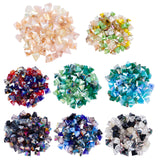 640Pcs 8 Colors Electroplate Glass Beads , Triangle, Mixed Color, 3.5~4x6x4.5mm, Hole: 1mm, 80pcs/color