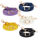 5Pcs 5 Style Adjustable PU Imitation Leather Bag Straps, with Zinc Alloy Swivel Eye Bolt Snap Hook, for Crossbody Bag, Mixed Color, 103~130x1.2cm, 1pc/style