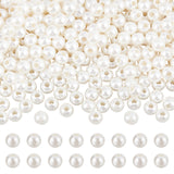 ABS Plastic Imitation Pearl Beads, Round, Creamy White, 8mm, Hole: 2mm