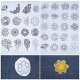 Bohemia Style Water Soluble Fabric, Wash Away Embroidery Stabilizer, Flower, 300x212x0.1mm, 2 sheets/bag