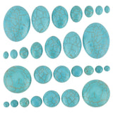 84Pcs 14 Style Synthetic Turquoise Cabochons, Dyed, 6~40x3~8.5mm, 6pcs/style